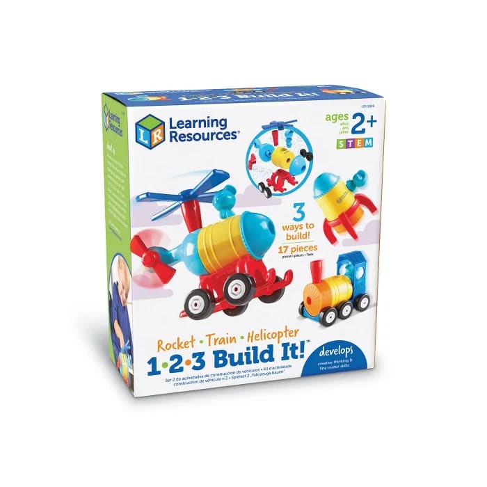 1 2 3 Build it Rocket Train Helicopter - Learning Resources 765023028591