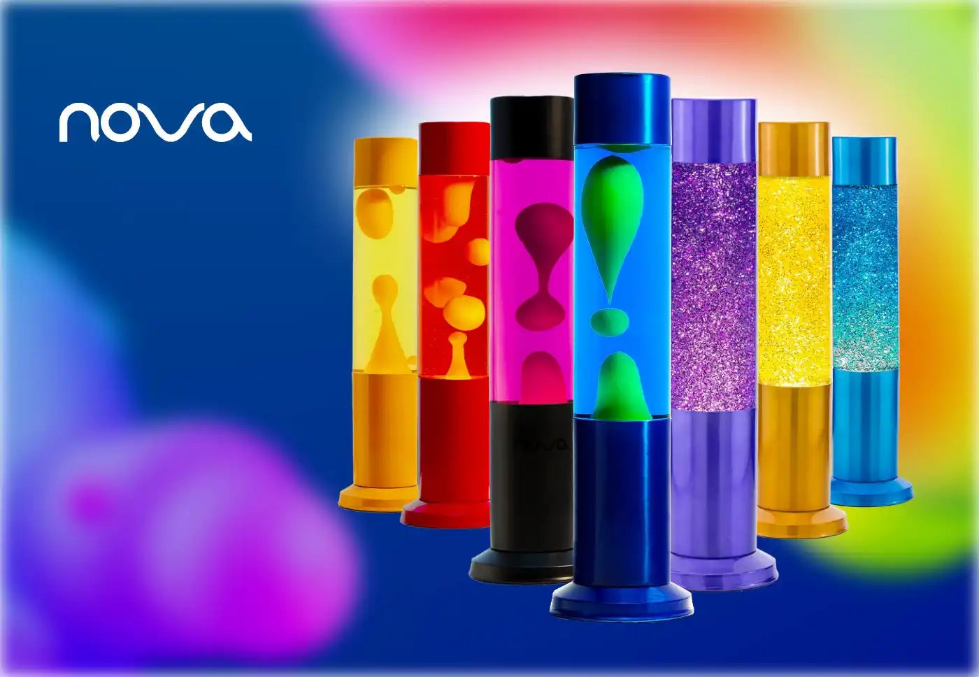 Colorful lava lamps.