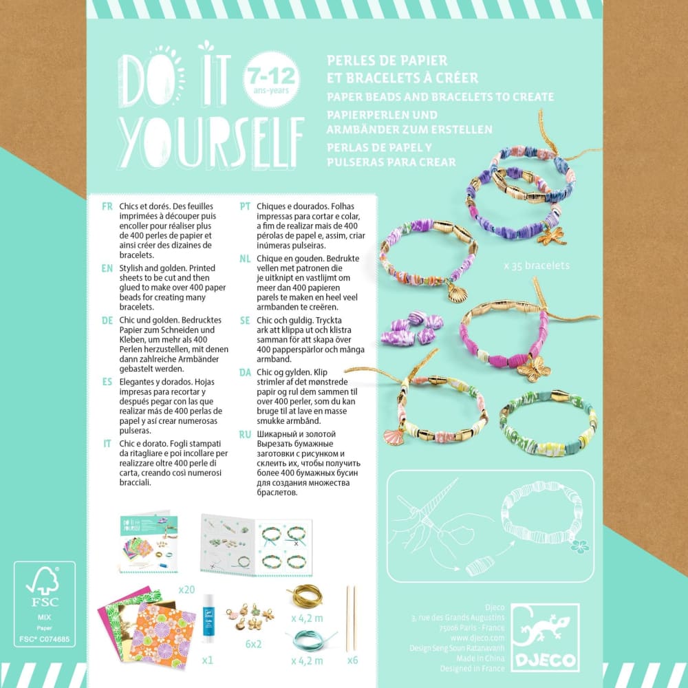 Djeco Do It Yourself - Paper Beads Bracelet Kit