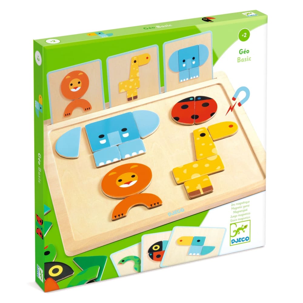 Djeco GeoBasic Magnetic Wooden Game - 3070900062108