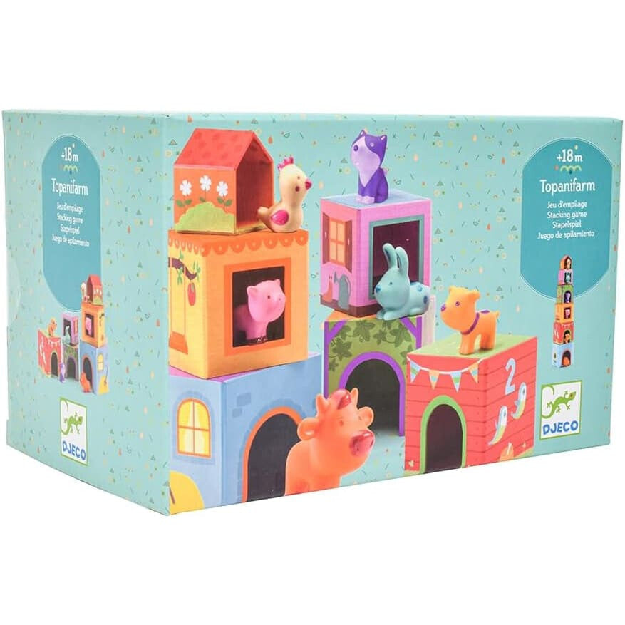 Djeco Topanifarm Stacking Cubes for infants - 3070900091085