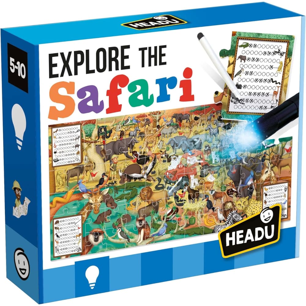 Explore the Safari Puzzle with Magic Light Torch - Baby Republic 8059591421420