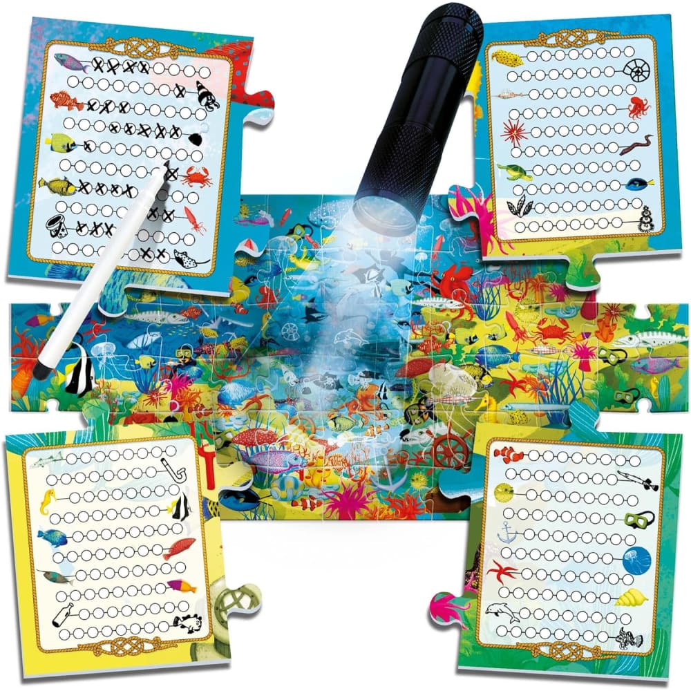 Explore the Sea Puzzle with Magic Light Torch - Baby Republic 8059591422311