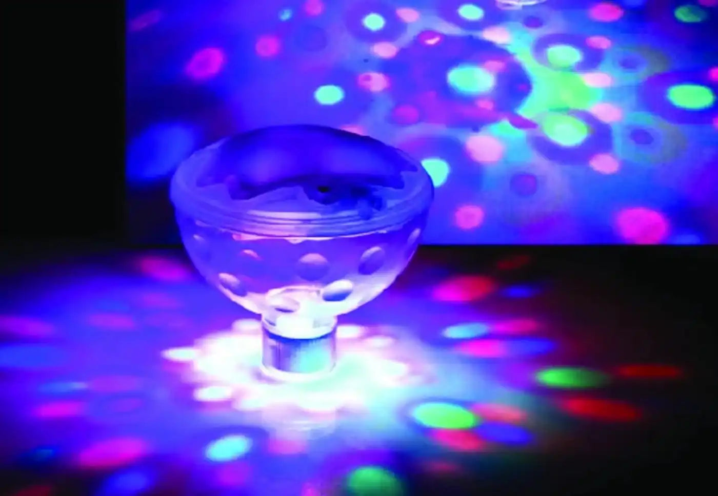 Rotating multi-colored disco light.