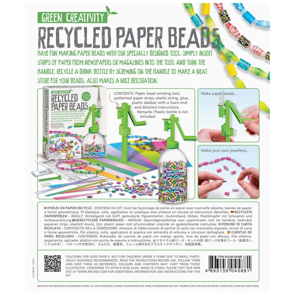 Recycled Paper Beads - 4M Great Gizmo 4893156045881