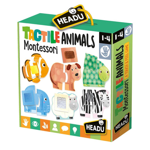 Image of Tactile Animals Montessori Touch and Feel Puzzle - HeadU 8059591420188