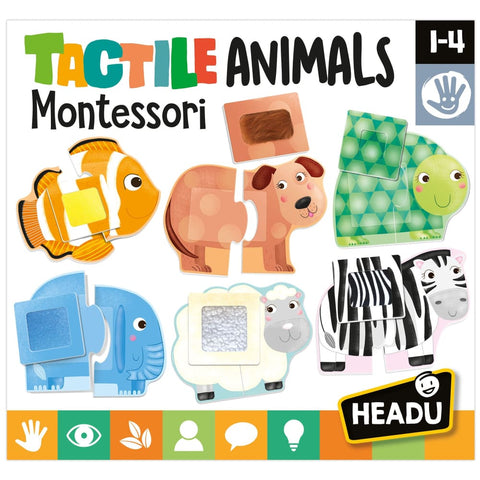 Image of Tactile Animals Montessori Touch and Feel Puzzle - HeadU 8059591420188